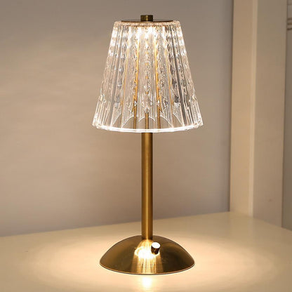 AuraLux Golden Crystal Table Lamp - Dimmable LED Touch Control for Elegant Lighting 8