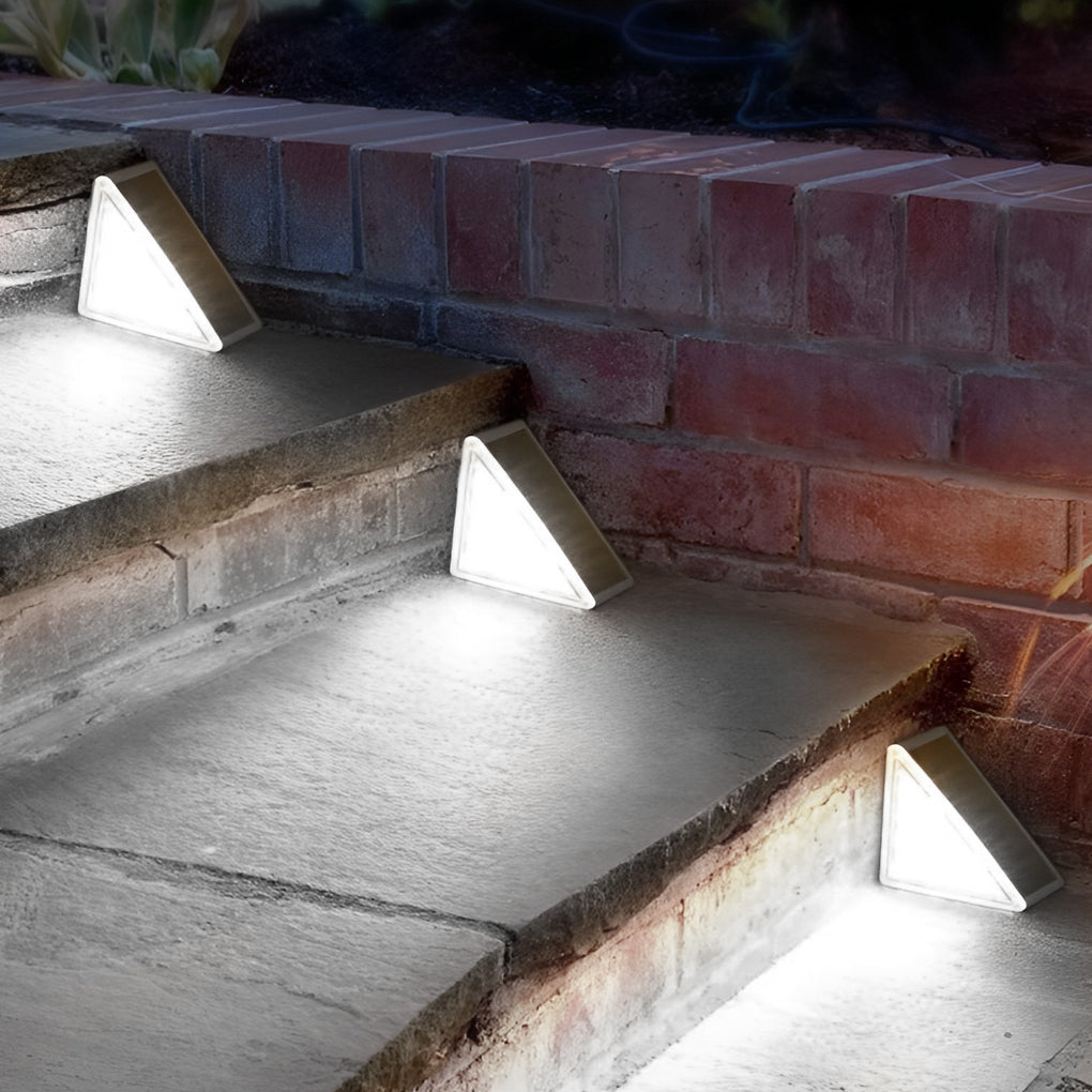 Triangular Solar Outdoor Stair Lighting - Waterproof LED Lights with Automatic Charging for Efficient Illumination 2
