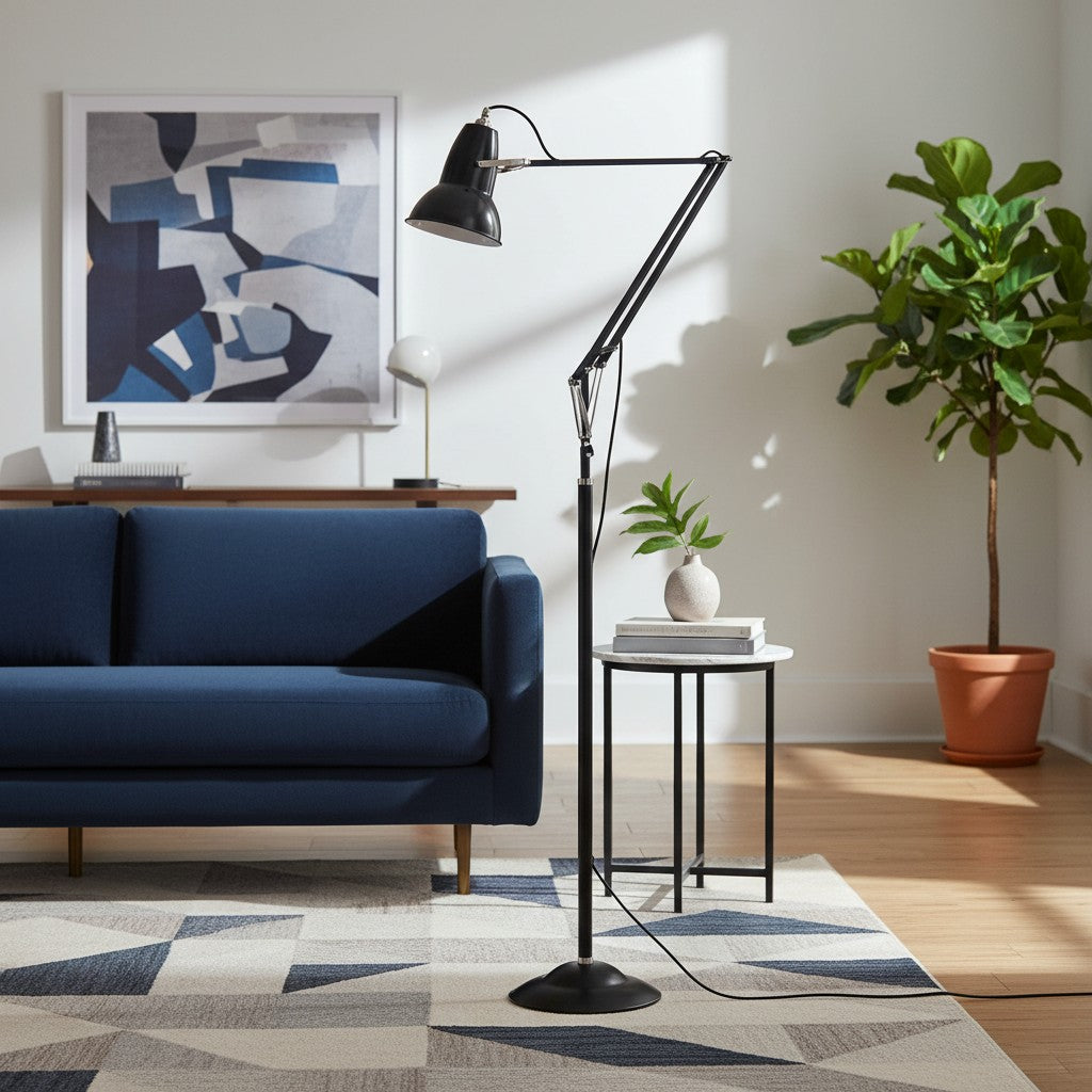Industrial Adjustable Black Floor Lamp with Modern Design – Stylish Lighting Solution for Living Room 7