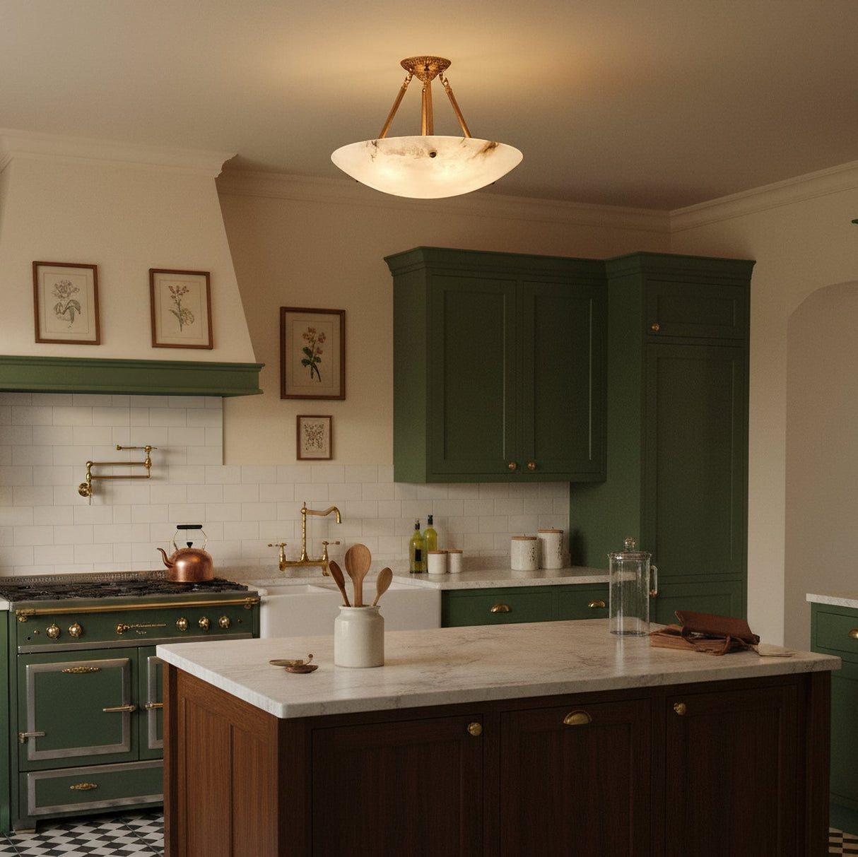 Alabaster Semi Flush Ceiling Light