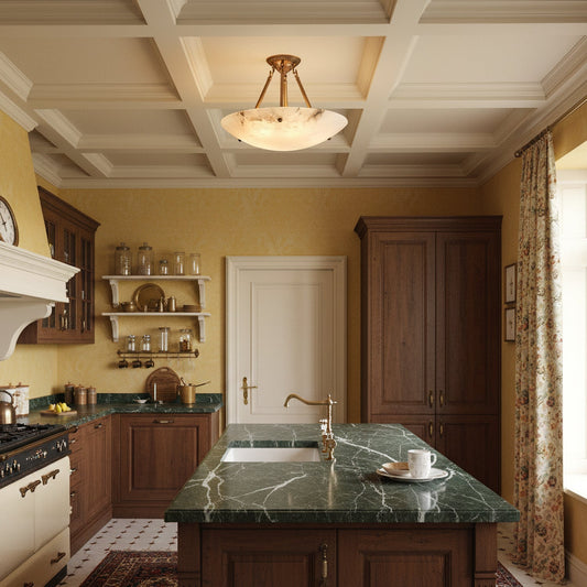 Avenor Alabaster Semi Flush Ceiling Light
