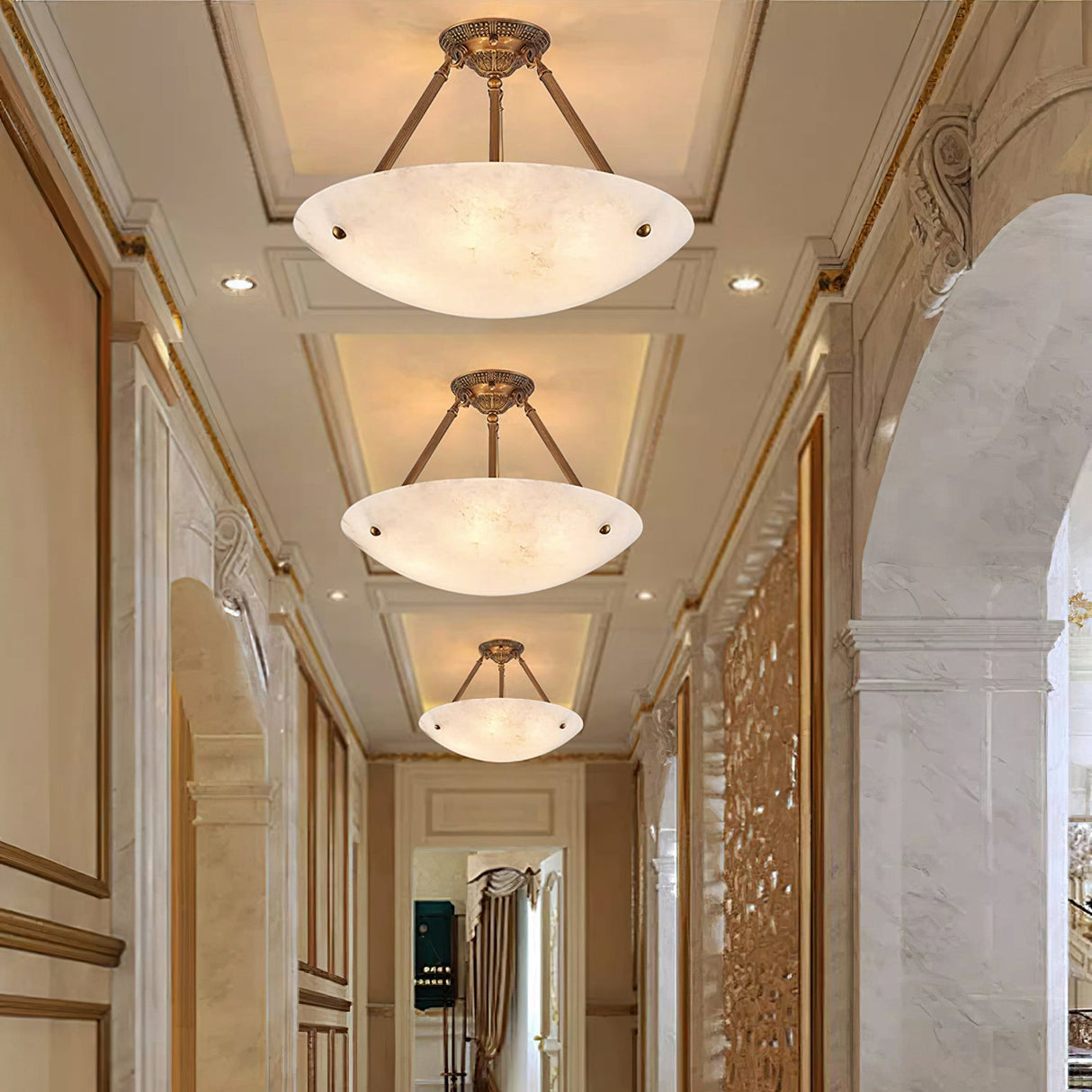 Alabaster Semi Flush Ceiling Light