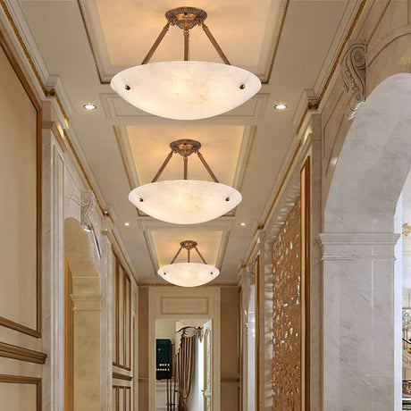Alabaster Semi Flush Ceiling Light
