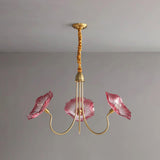 Pink Glass Petal Chandelier