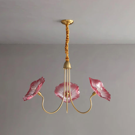 Pink Glass Petal Chandelier