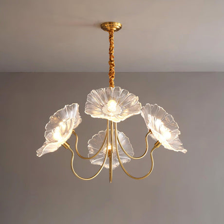 Pink Glass Petal Chandelier