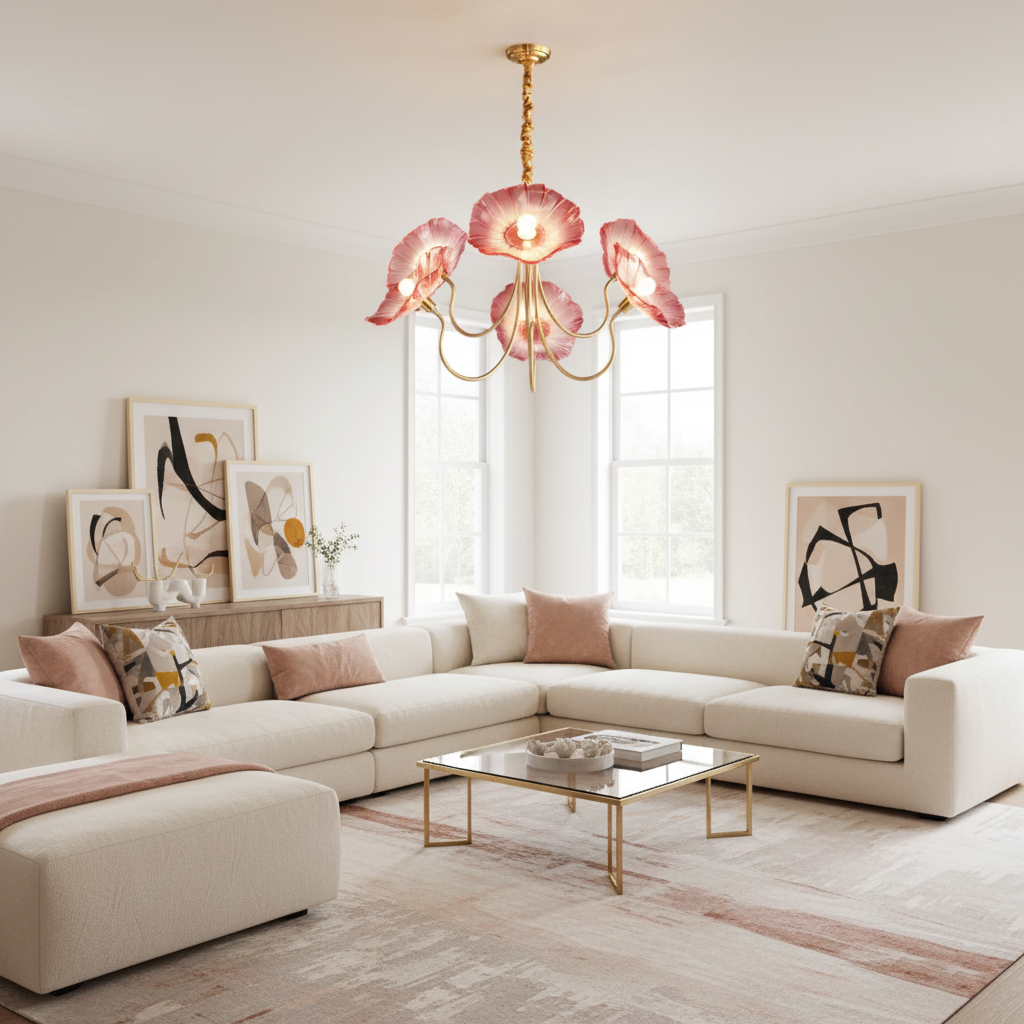 Aethera Pink Petal Chandelier