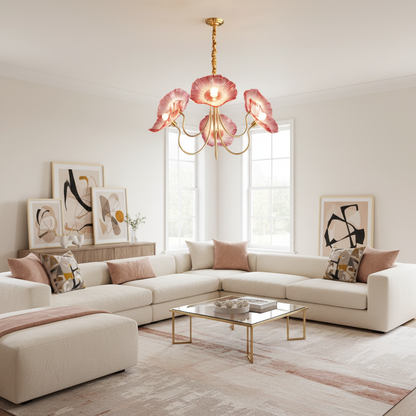 Aethera Pink Petal Chandelier