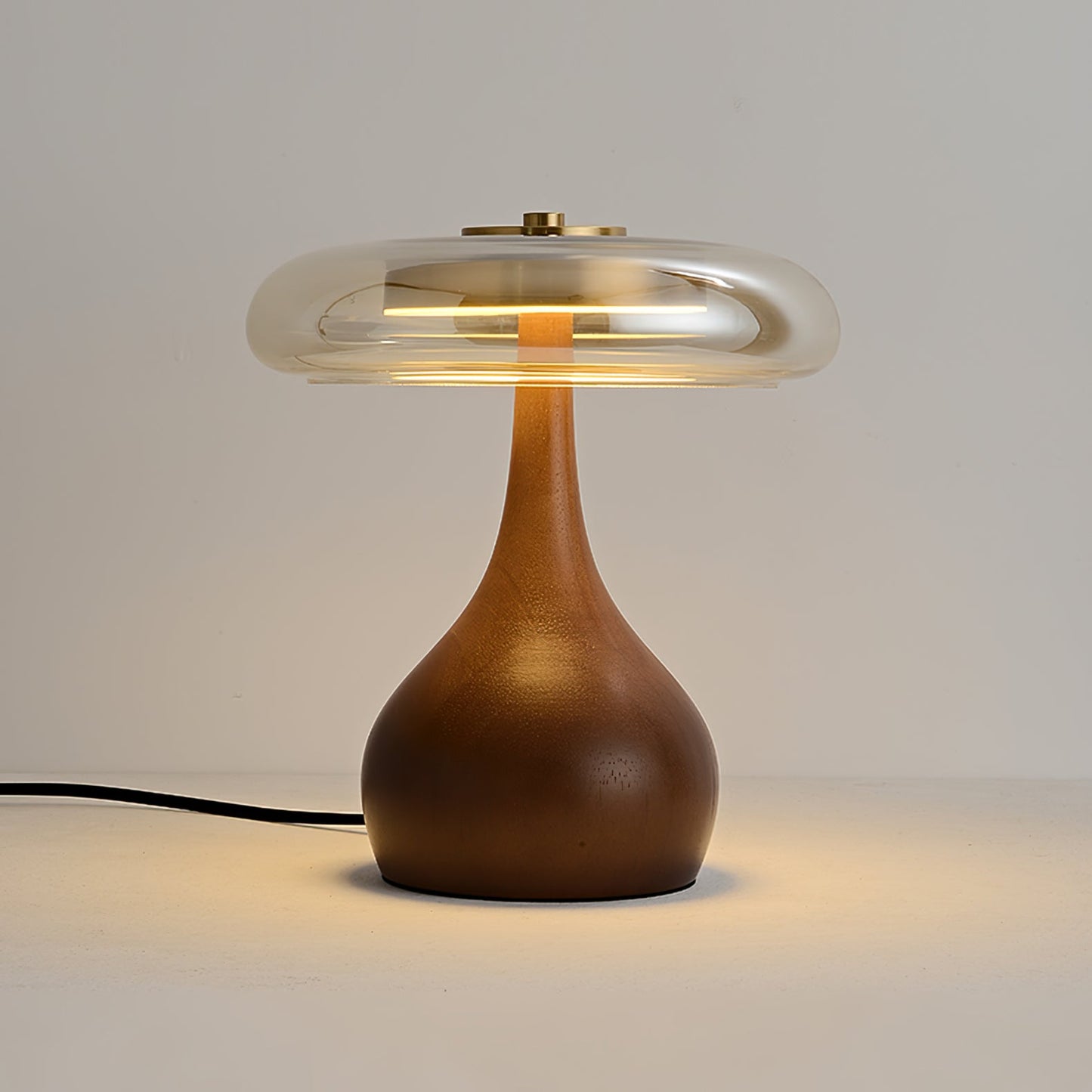 Velora Glass Wood Table Lamp