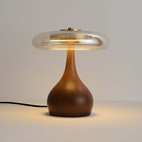 Modern Wood Glass Table Lamp