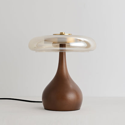 Velora Glass Wood Table Lamp