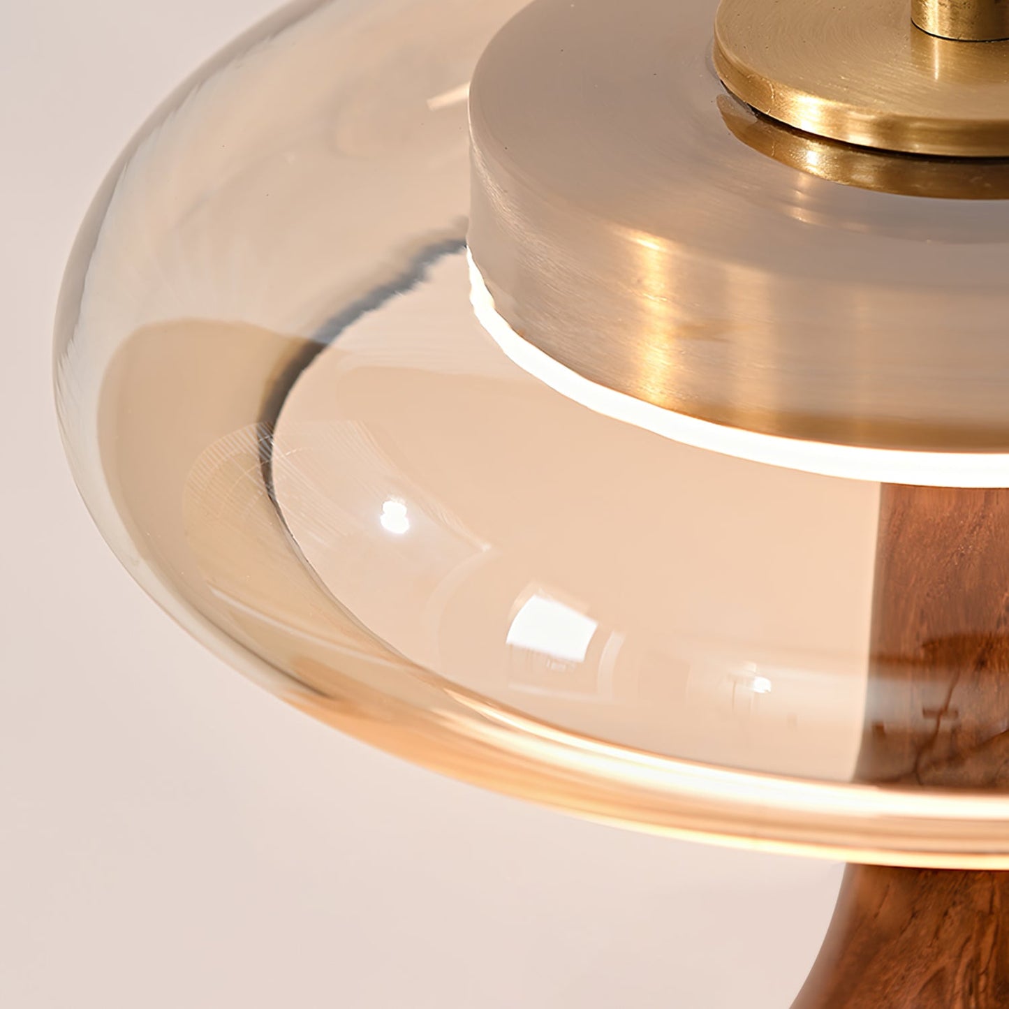 Velora Glass Wood Table Lamp