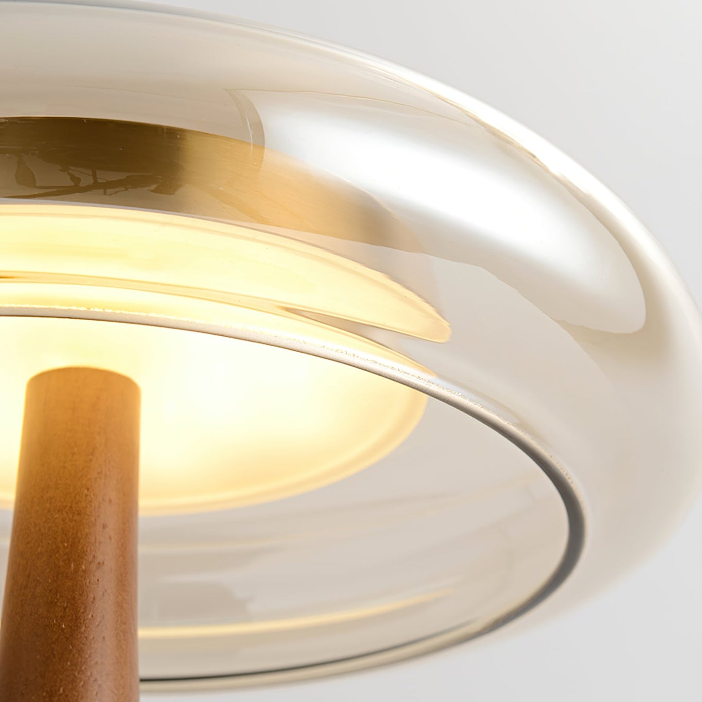 Velora Glass Wood Table Lamp