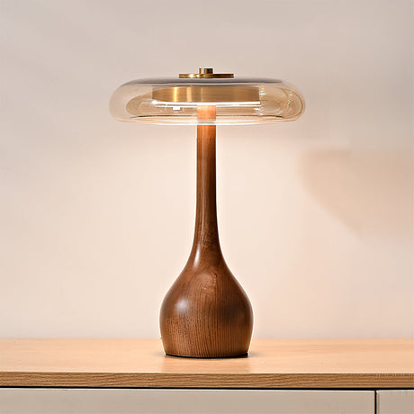 Modern Wood Glass Table Lamp