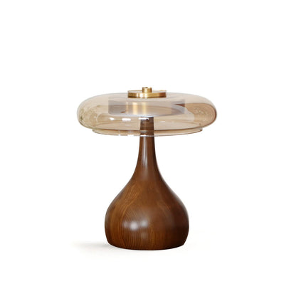 Velora Glass Wood Table Lamp