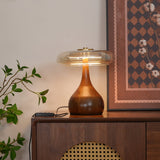 Modern Wood Glass Table Lamp