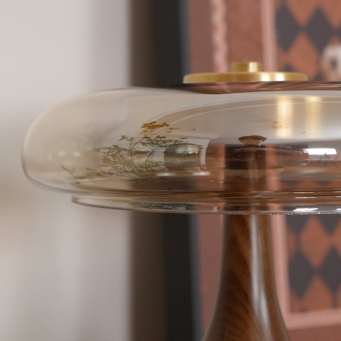 Velora Glass Wood Table Lamp