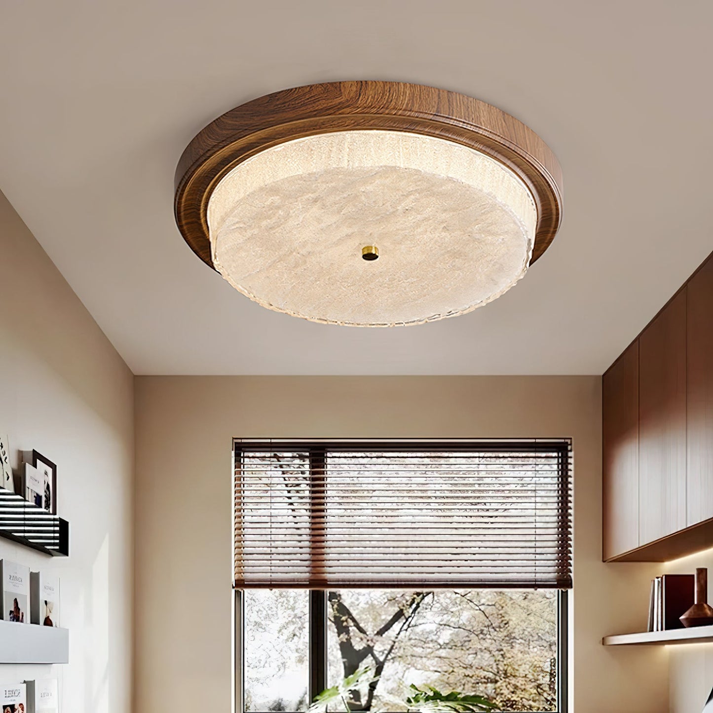 Velin Round Flush Ceiling Light