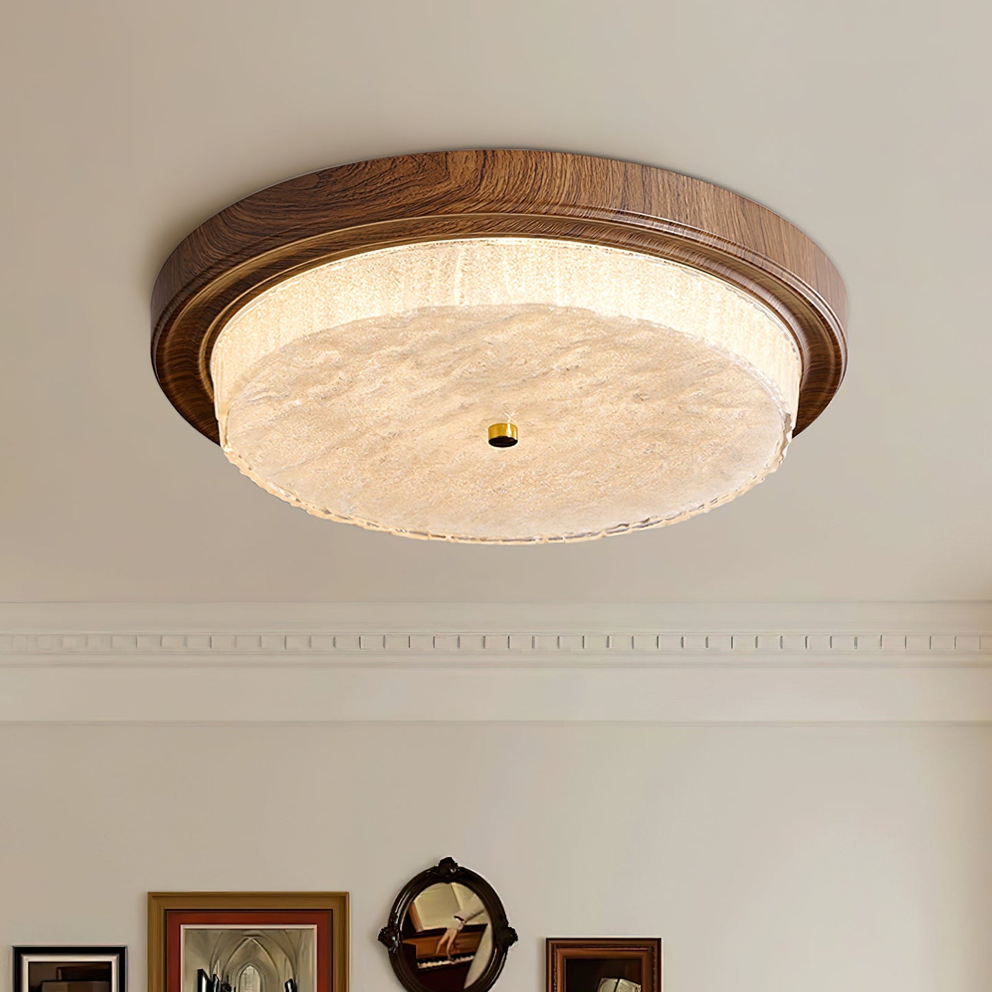 Velin Round Flush Ceiling Light