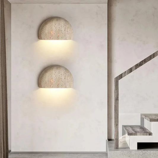 Wabi-Sabi | Wall Sconce Light with Handcrafted Yellow Stone Design – Soothing LED for Warm Ambience 1
