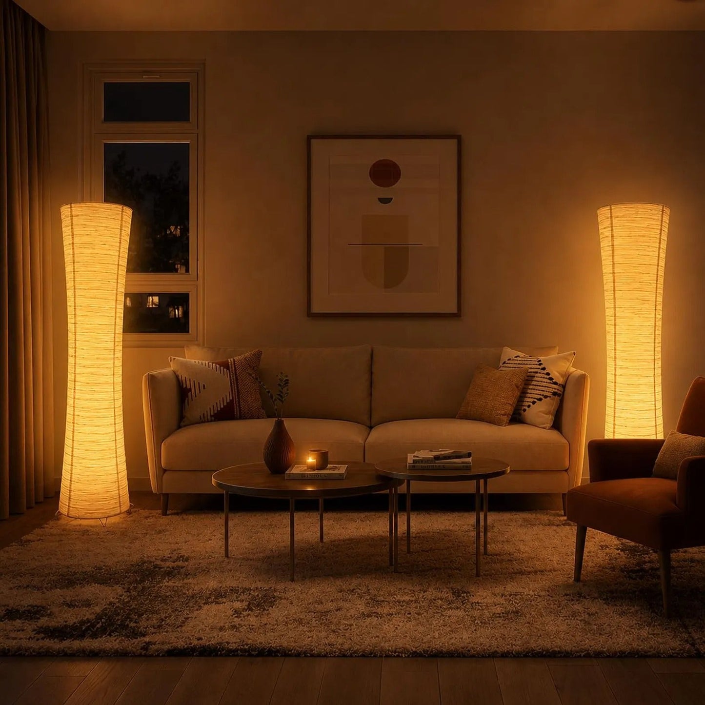 Lunaris Linen Floor Lamp