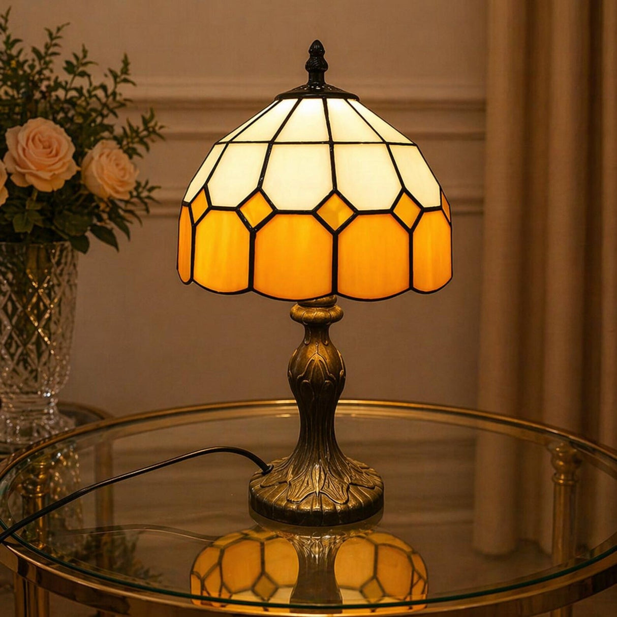 Tiffany Stained Glass Table Lamp