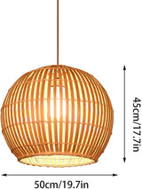 Handwoven Bamboo Chandelier Light with Adjustable Cord – Natural Design for Cozy Ambient Illumination 5