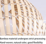 Handwoven Bamboo Chandelier Light with Adjustable Cord – Natural Design for Cozy Ambient Illumination 3