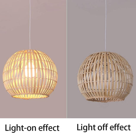 Handwoven Bamboo Chandelier Light with Adjustable Cord – Natural Design for Cozy Ambient Illumination 4