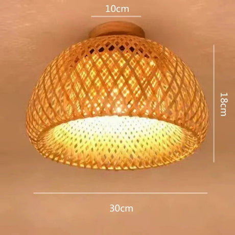 BambooGlow – Eco-Friendly Ceiling Light with Handwoven Design – Customizable E27 Socket for Warm Atmosphere 6