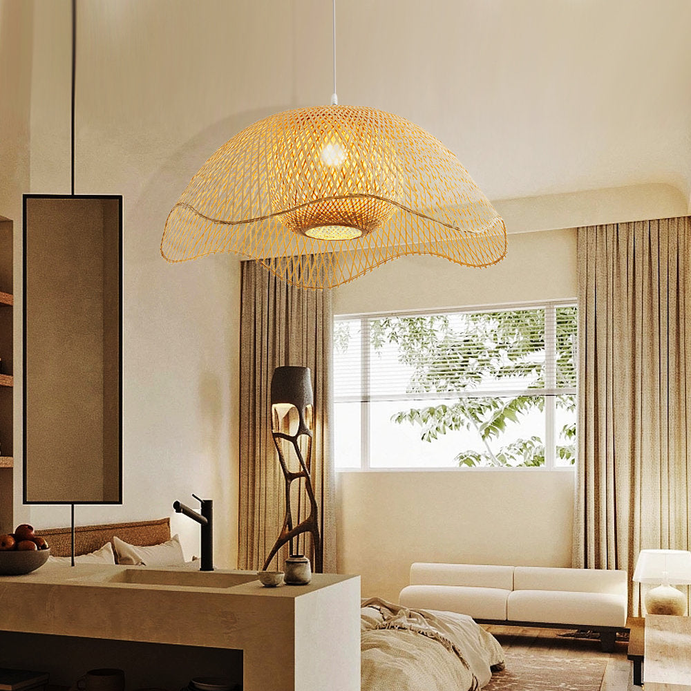 EcoChic Bamboo Pendant Lamp - Handcrafted Natural Lighting for Home Decor 5