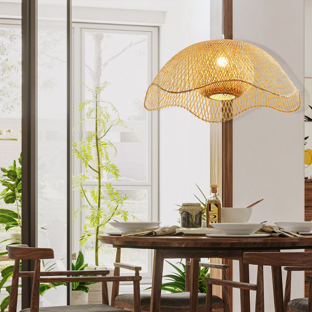 EcoChic Bamboo Pendant Lamp - Handcrafted Natural Lighting for Home Decor 6