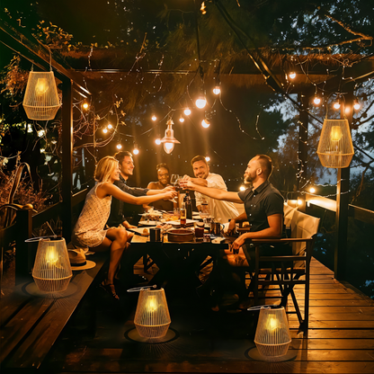 BambuGlow | Solar Outdoor Lamp with Rattan-Effect Design – Eco-Friendly Lighting for Gardens and Patios 3