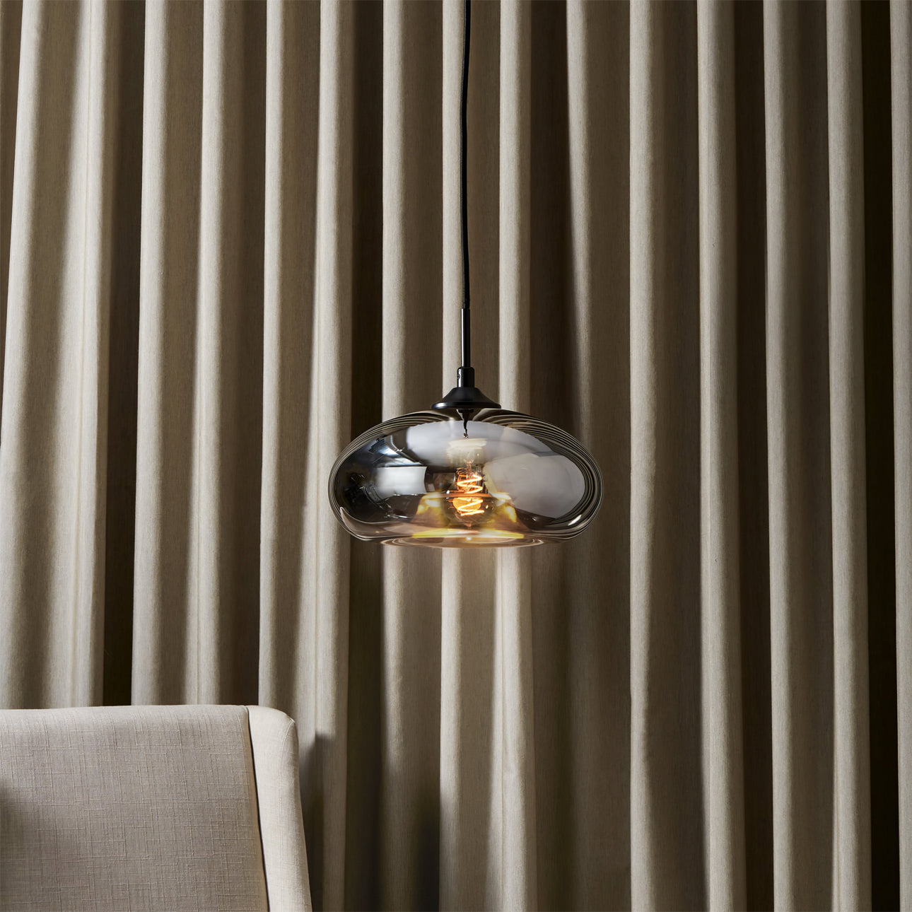 Veyra Smoked Globe Pendant