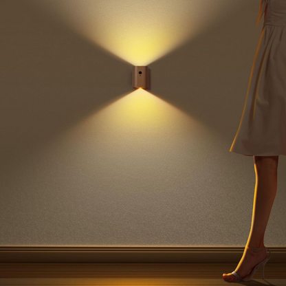 Smart LED Wall Lamp – Wireless Wooden Design with Motion Sensor for Instant Illumination 6