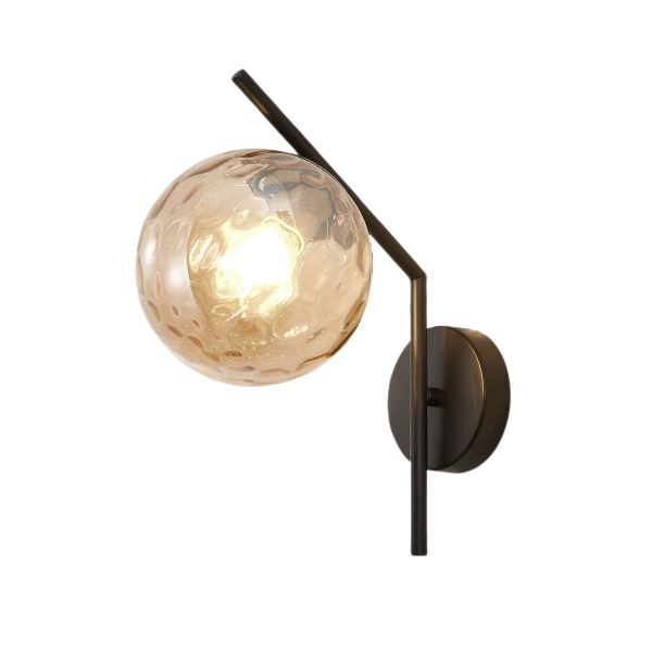 Aleta Modern Glass Globe Wall Lamp - Sleek Design with Metal Frame for Elegant Lighting 9