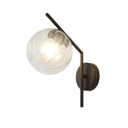 Aleta Modern Glass Globe Wall Lamp - Sleek Design with Metal Frame for Elegant Lighting 8