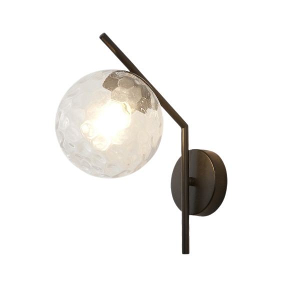 Aleta Modern Glass Globe Wall Lamp - Sleek Design with Metal Frame for Elegant Lighting 7