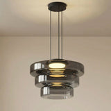 Layered Smoked Glass Pendant Light