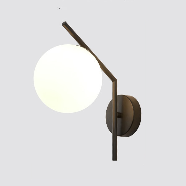 Aleta Modern Glass Globe Wall Lamp - Sleek Design with Metal Frame for Elegant Lighting 6