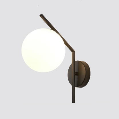 Aleta Modern Glass Globe Wall Lamp - Sleek Design with Metal Frame for Elegant Lighting 6