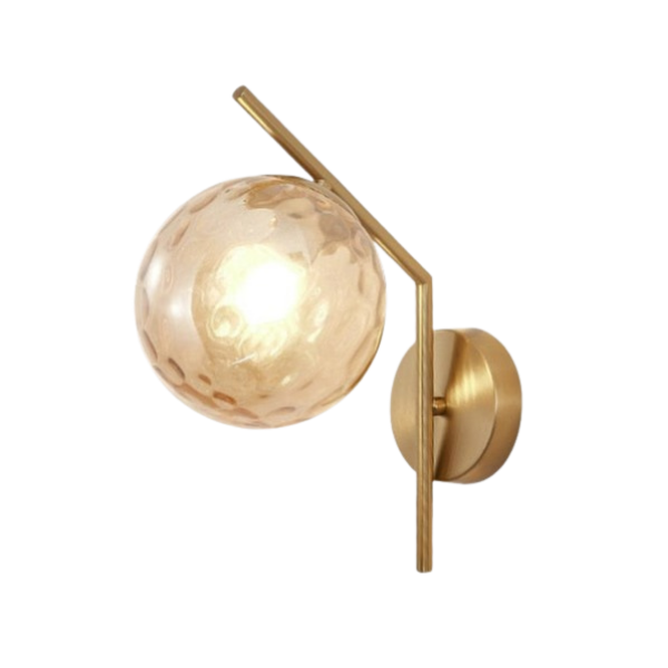Aleta Modern Glass Globe Wall Lamp - Sleek Design with Metal Frame for Elegant Lighting 4