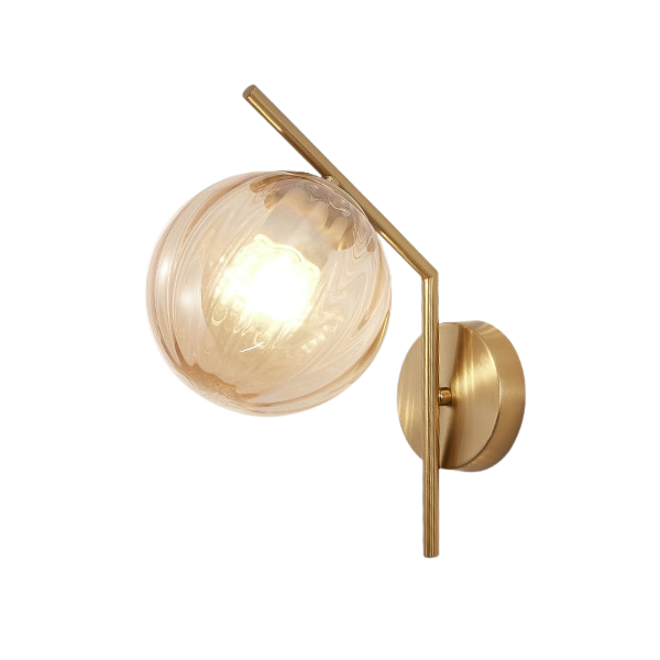 Aleta Modern Glass Globe Wall Lamp - Sleek Design with Metal Frame for Elegant Lighting 5