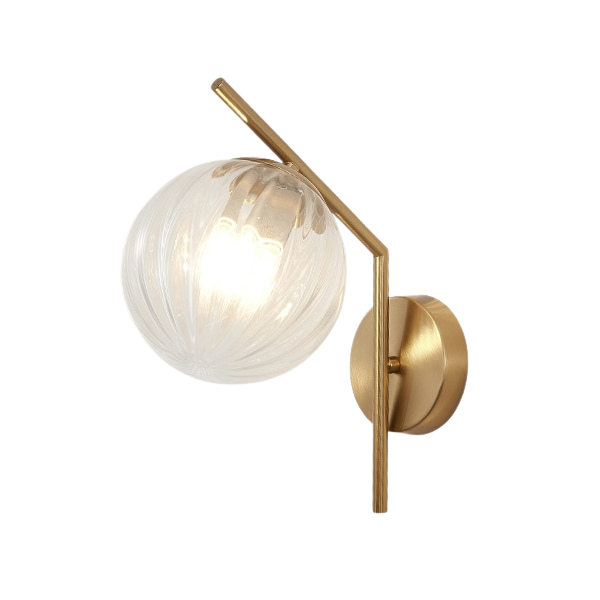 Aleta Modern Glass Globe Wall Lamp - Sleek Design with Metal Frame for Elegant Lighting 3