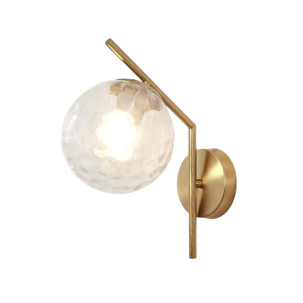 Aleta Modern Glass Globe Wall Lamp - Sleek Design with Metal Frame for Elegant Lighting 2