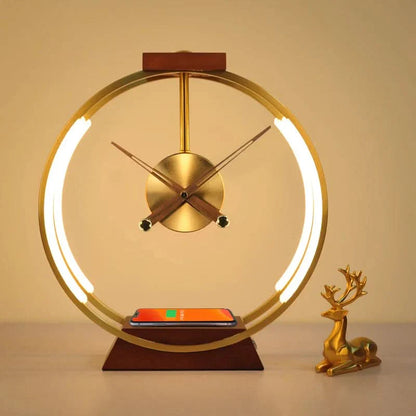 LED Ring Table Lamp Clock Wireless Charger