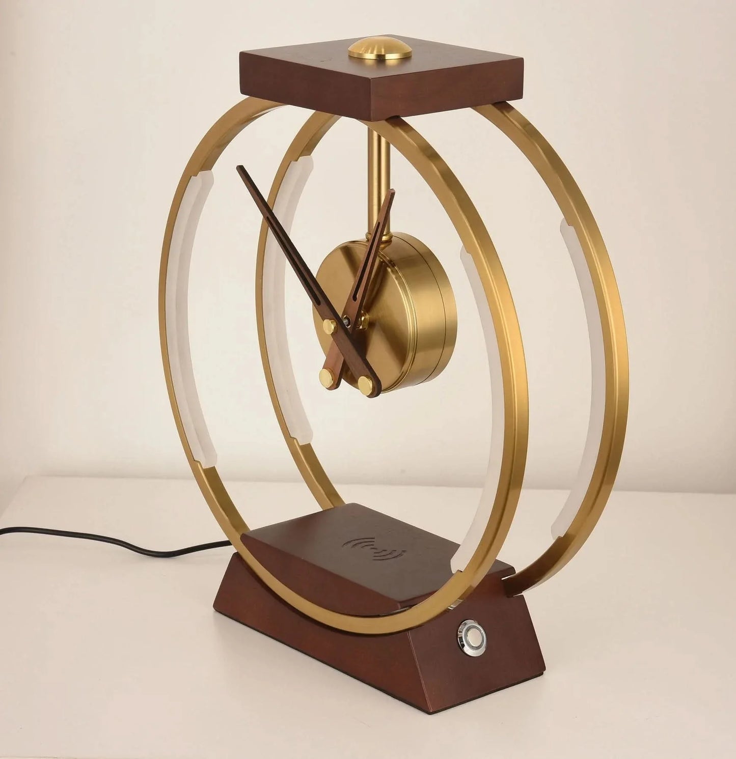LED Ring Table Lamp Clock Wireless Charger