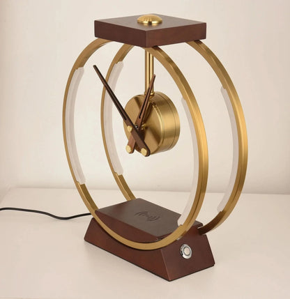 LED Ring Table Lamp Clock Wireless Charger