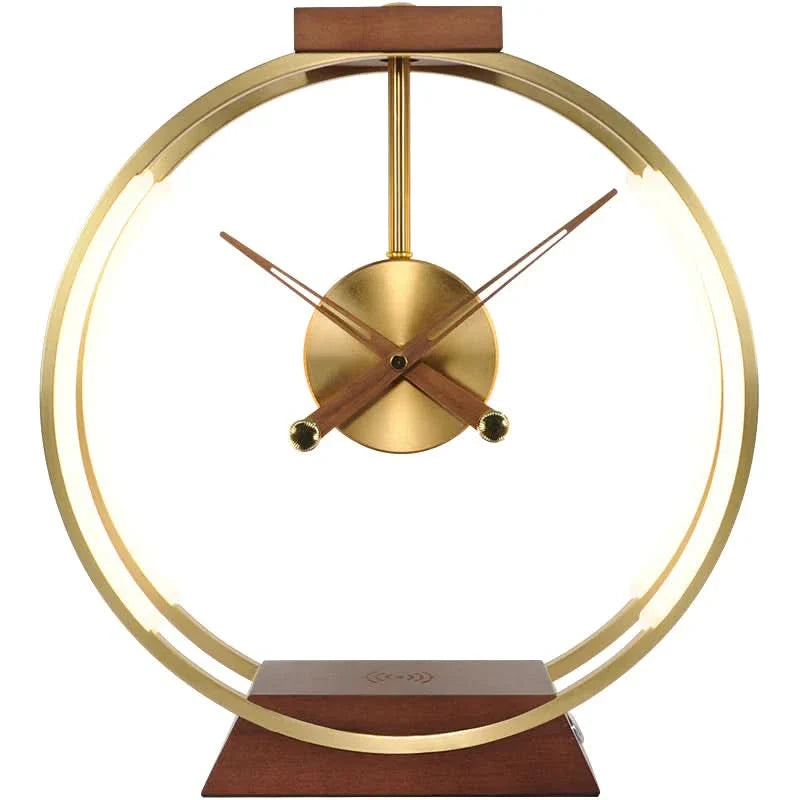 LED Ring Table Lamp Clock Wireless Charger