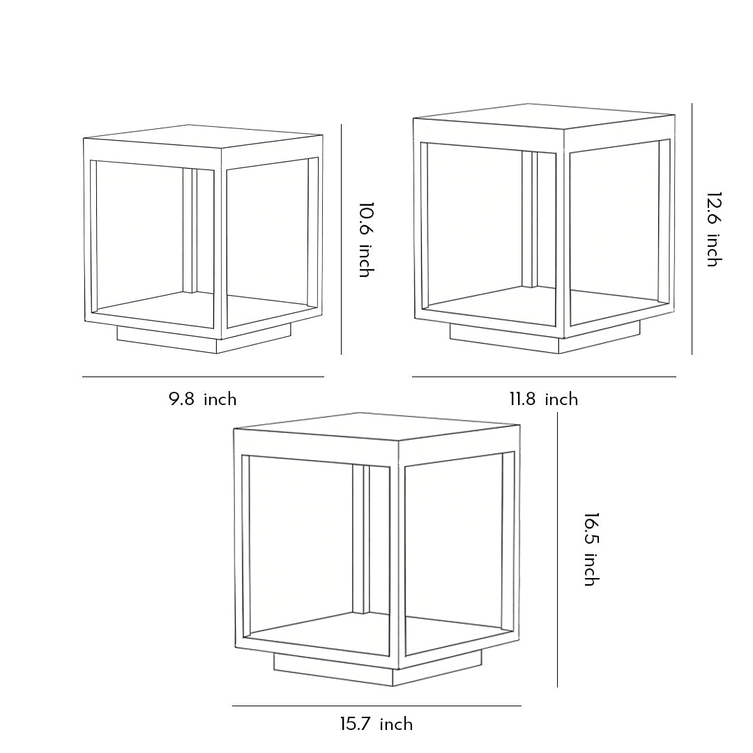 Modern Concrete Pillar Lights - Open-Frame LED Design with Dual Power Supply for Elegant Outdoor Ambiance 12